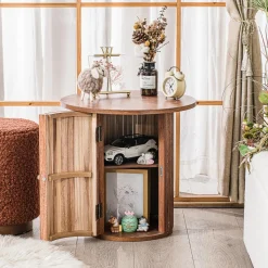 3S. x Home Table Appoint Bout de Canape Rangement en Bois