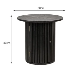 3S. x Home Table Appoint Bout de Canape Rangement en Bois noir Discount