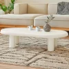 3S. x Home Table basse arrondie avec pieds colonnes Roady Crème Hot
