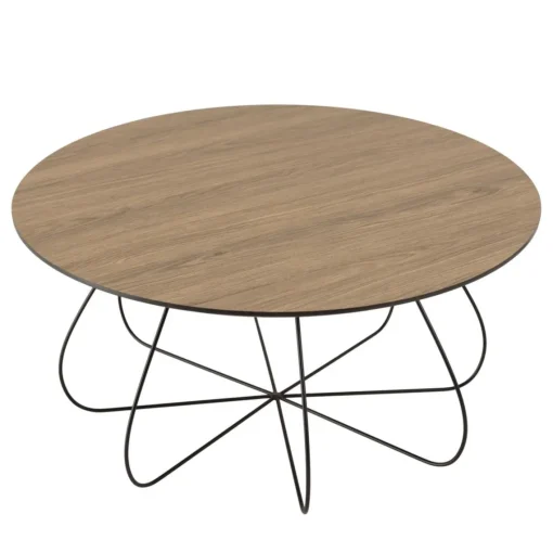 Macabane Table basse biseautée mocha pieds forme panier en métal JULIA Discount
