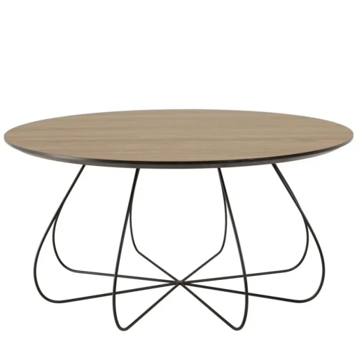 Macabane Table basse biseautée mocha pieds forme panier en métal JULIA Discount