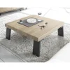 3S. x Home Table basse carrée avec pieds en métal PALMA Outlet