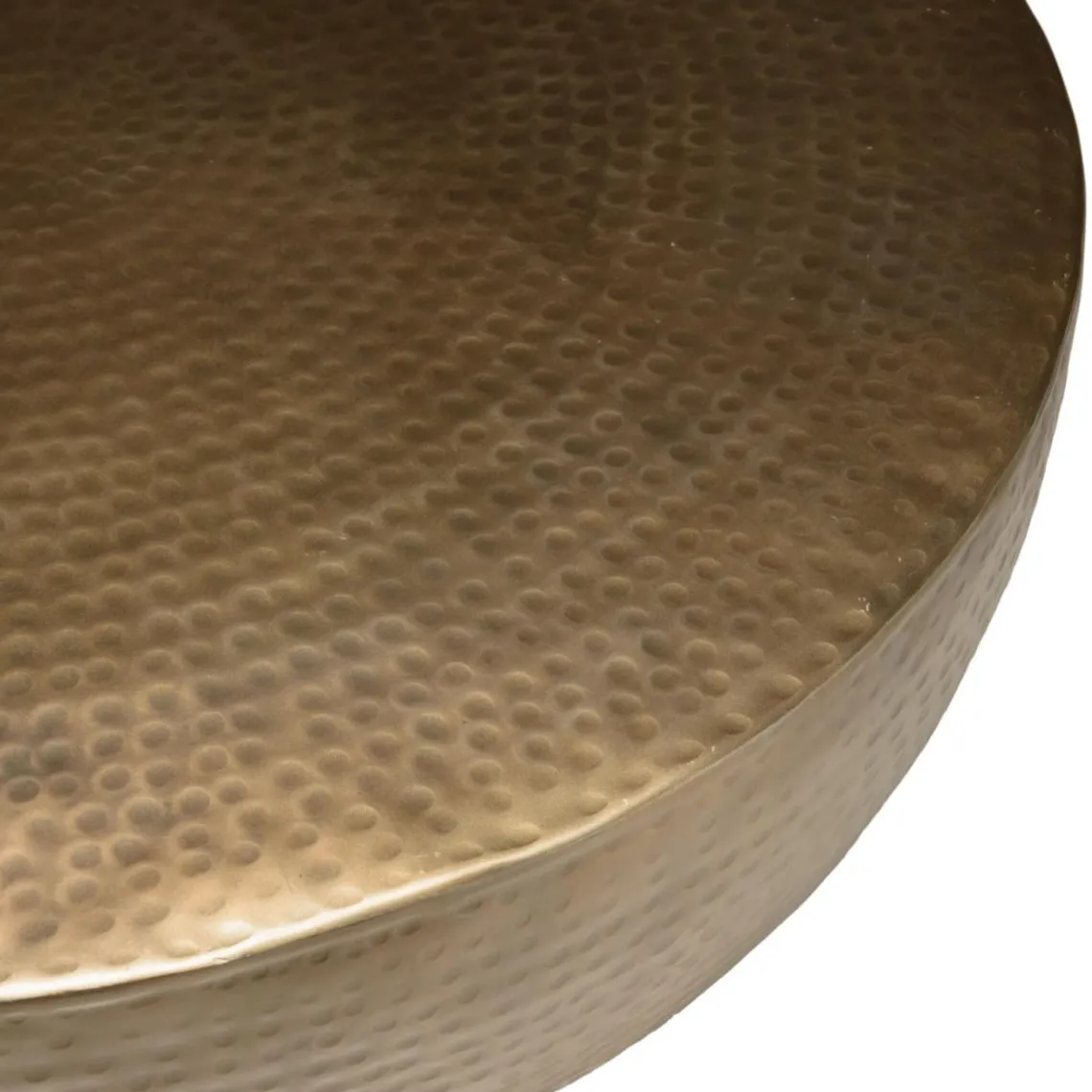 Macabane Table basse coque ronde en Aluminium Doré antique JOHAN Hot