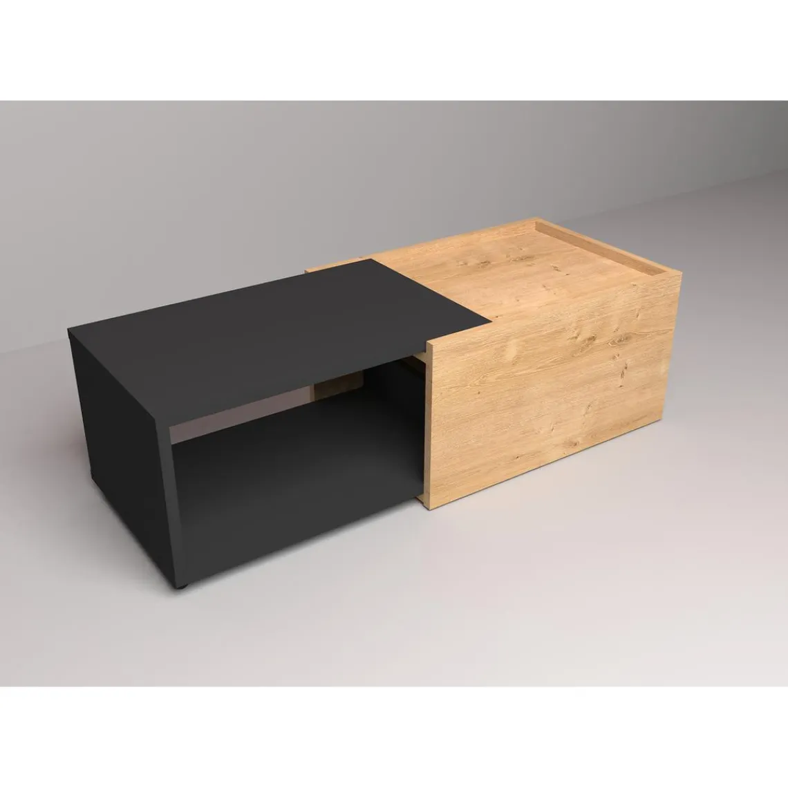 3S. x Home Table Basse Couleur Chêne SLIDE Noir Best