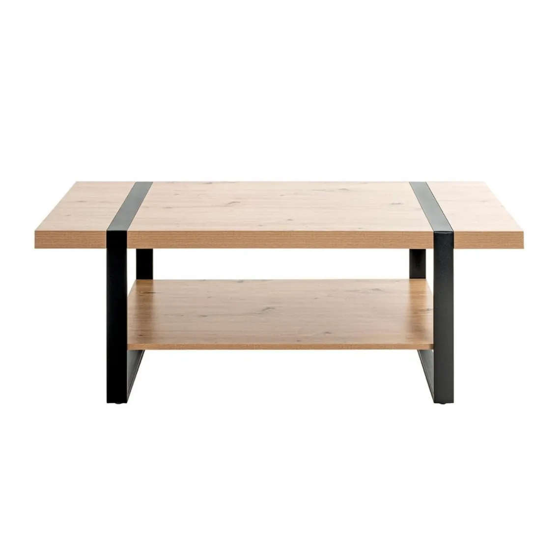 3S. x Home Table basse décor chêne et acier laqué noir Hot