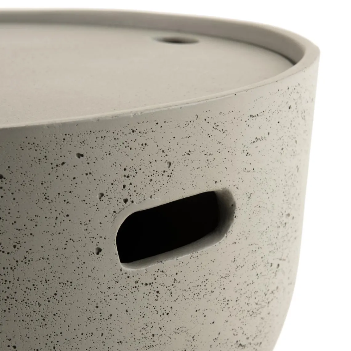 Macabane Table basse de jardin ronde 58x58 cm béton New