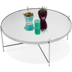 ALTEREGO Table basse de salon 'KOLOS BIG' couleur chrome Sale