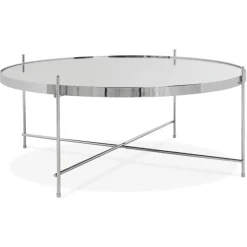 ALTEREGO Table basse de salon 'KOLOS BIG' couleur chrome Sale