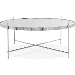 ALTEREGO Table basse de salon 'KOLOS BIG' couleur chrome Sale