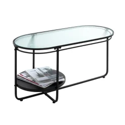 3S. x Home table basse en métal laqué noir,