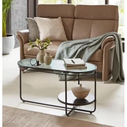 3S. x Home table basse en métal laqué noir,