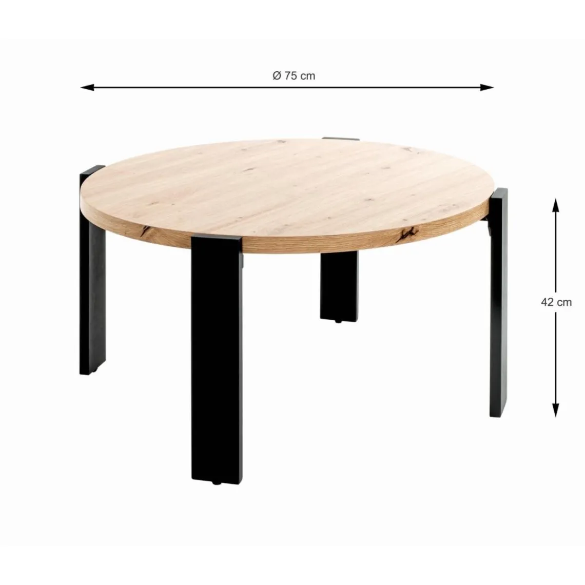 3S. x Home Table basse en tube d'acier peint par poudrage en noir, plateau en MDF Online