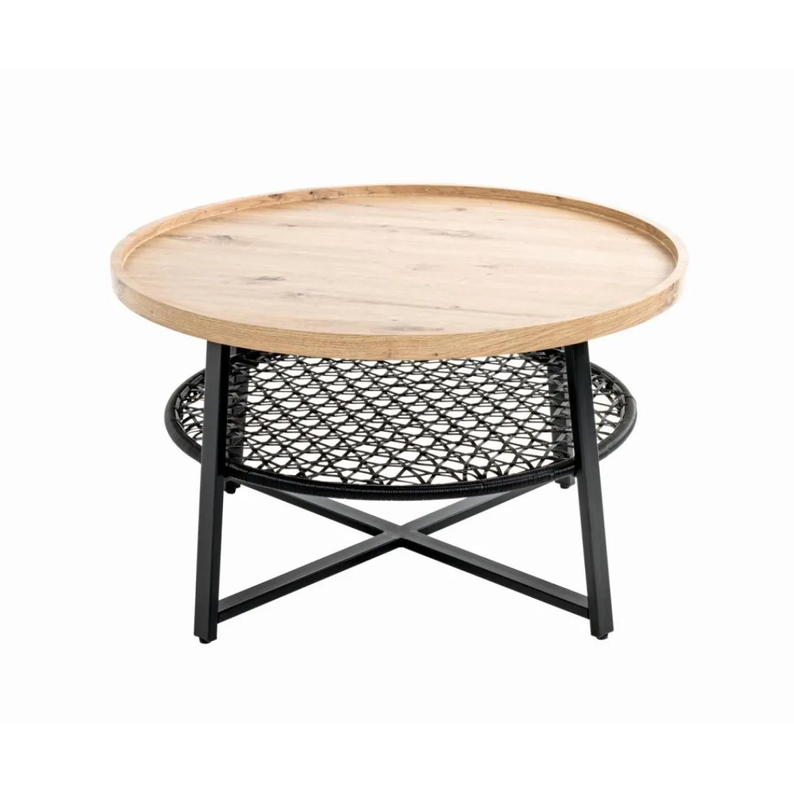 3S. x Home Table basse en tube plateau en MDF décor chêne Online