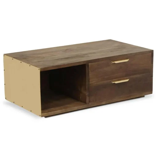 3S. x Home Table Basse FIRMIN Marron Et Métal Or Online