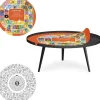 3S. x Home Table basse magnétique ronde à rebord Bipolart Métal Noir avec 2 Tops style Jeux Outlet