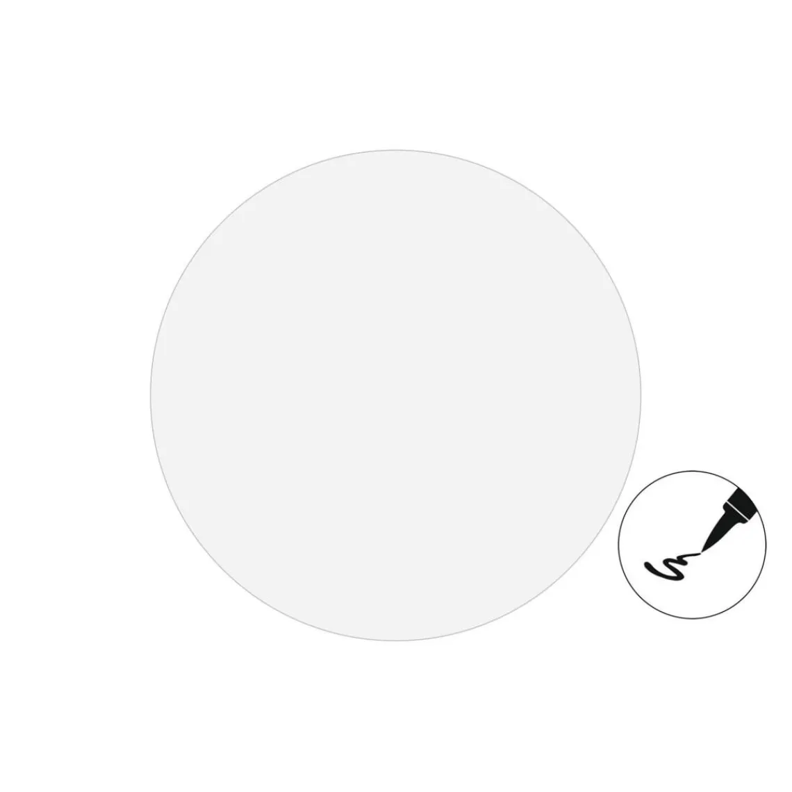 3S. x Home Table basse magnétique ronde à rebord Bipolart Métal Blanc avec 1 Top Tableau blanc effaçable