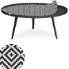 3S. x Home Table basse magnétique ronde à rebord Bipolart Métal Noir avec 1 Top Motif Contraste Hot