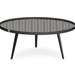 3S. x Home Table basse magnétique ronde à rebord Bipolart Métal Noir avec 1 Top Motif Contraste Hot