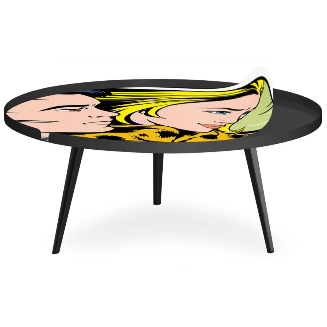 3S. x Home Table basse magnétique ronde à rebord Bipolart Métal Noir avec 1 Top Fast & Furious Online