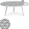 3S. x Home Table basse magnétique ronde à rebord Bipolart Métal Blanc avec 1 Top Losanges Hot