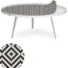 3S. x Home Table basse magnétique ronde à rebord Bipolart Métal Blanc avec 1 Top Motif Contraste Clearance