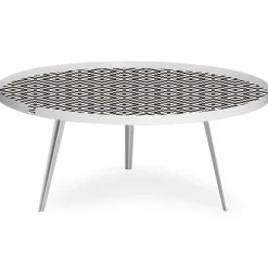 3S. x Home Table basse magnétique ronde à rebord Bipolart Métal Blanc avec 1 Top Motif Contraste Clearance