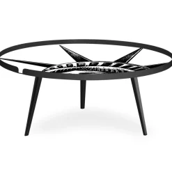 3S. x Home Table basse magnétique ronde à rebord Bipolart Métal Noir avec 2 Tops style Fun Outlet