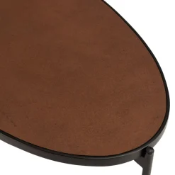 Macabane Table basse ovale couleur rouille effet pierre BASILE New