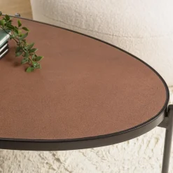 Macabane Table basse ovale couleur rouille effet pierre BASILE New