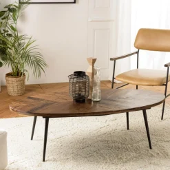 Macabane Table basse ovale plateau chevrons KIARA Online