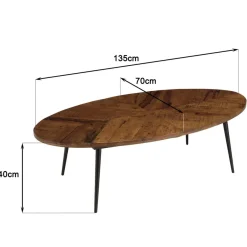 Macabane Table basse ovale plateau chevrons KIARA Online