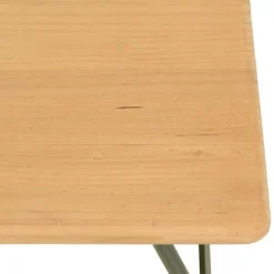 Macabane Table basse plateau en pin et pieds tréteaux en métal vert HELENA Clearance