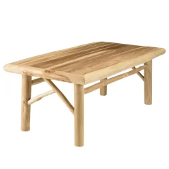 Macabane Table basse rectangulaire en branches de teck naturel MADURA Beige New