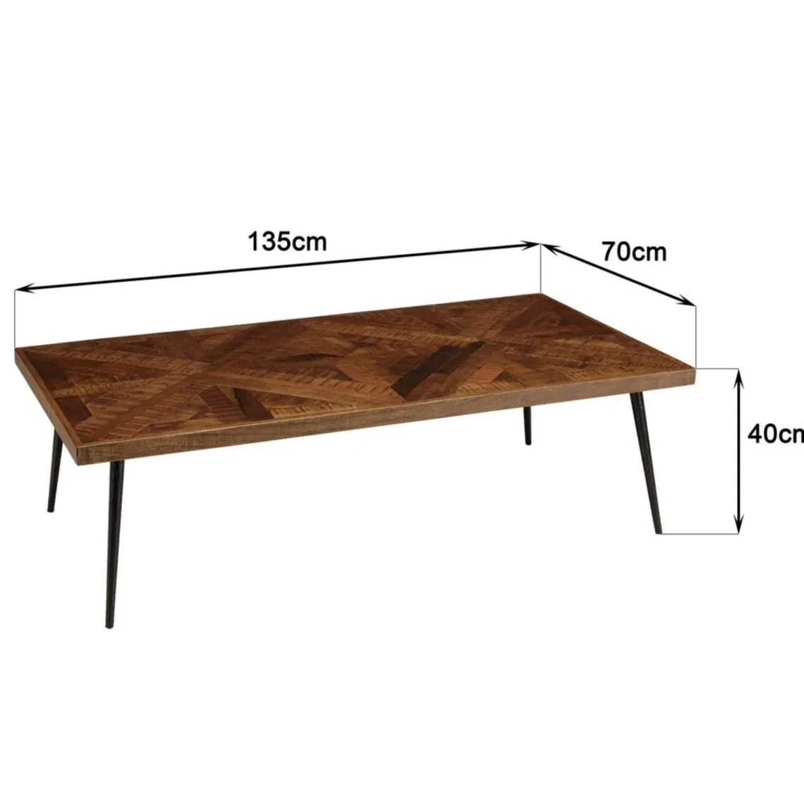 Macabane Table basse rectangulaire en bois pieds métal KIARA Best