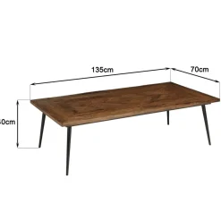 Macabane Table basse rectangulaire en bois recyclé formes géométriques KIARA New