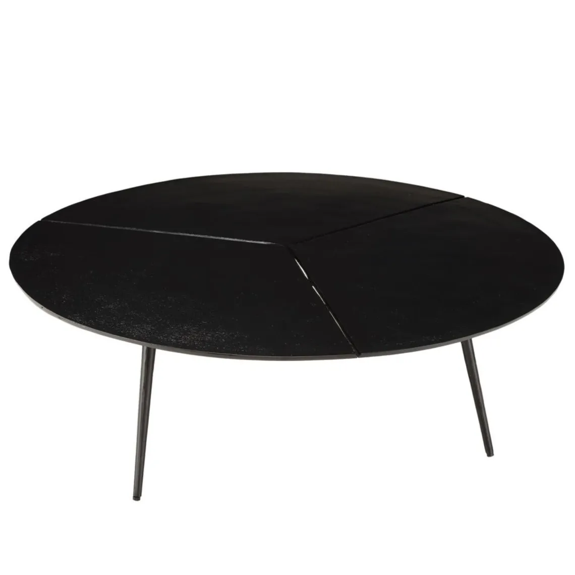 Macabane Table basse ronde en Aluminium JAMES Noir mat Clearance