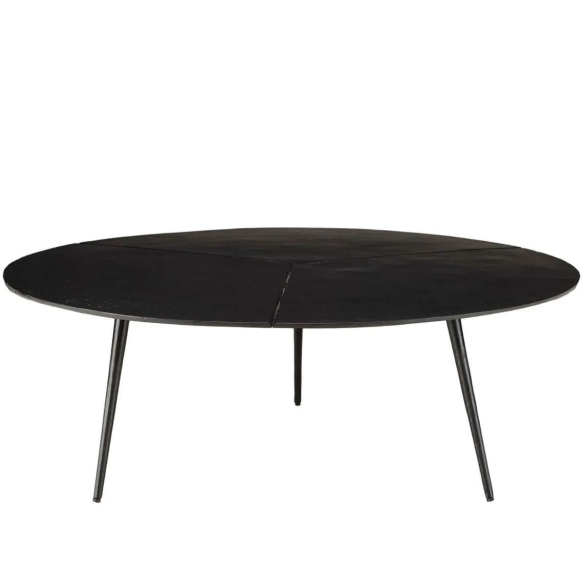 Macabane Table basse ronde en Aluminium JAMES Noir mat Clearance