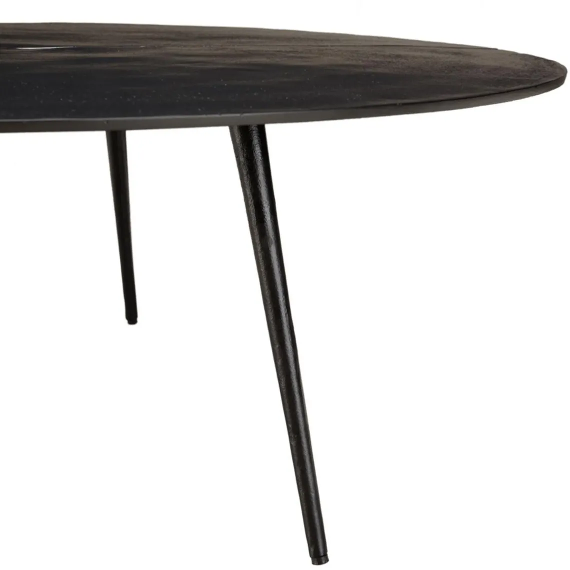 Macabane Table basse ronde en Aluminium JAMES Noir mat Clearance