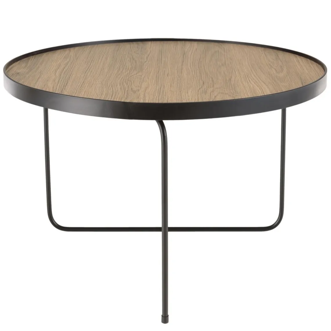 Macabane Table basse ronde mocha pieds asymétriques métal noir JULIA Hot