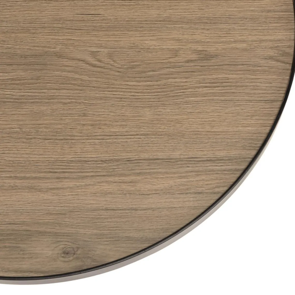 Macabane Table basse ronde mocha pieds asymétriques métal noir JULIA Hot