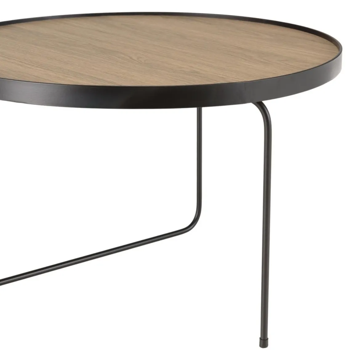 Macabane Table basse ronde mocha pieds asymétriques métal noir JULIA Hot