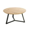 3S. x Home Table basse ronde plateau décor chène Discount