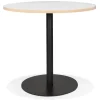 ALTEREGO Table bistrot ronde 'YOGI' blanche avec un pied en métal noir Discount