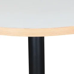 ALTEREGO Table bistrot ronde 'YOGI' blanche avec un pied en métal noir Discount