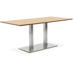 ALTEREGO Table bureau design 'MAMBO' en bois finition naturelle