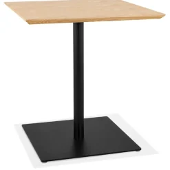 ALTEREGO Table carrée design 'SUMO' en bois finition naturelle et métal noir Sale