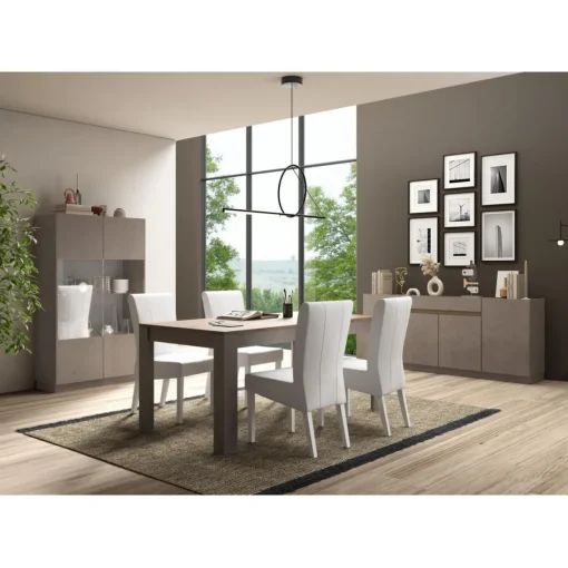 3S. x Home Table 180cm plateau mercure pieds bronzé Hot