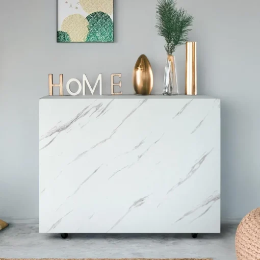 3S. x Home Table console extensible Nefertiti Effet marbre blanc Clearance