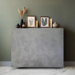 3S. x Home Table console extensible Nefertiti Effet béton ciré gris