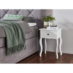 3S. x Home Table d'appoint à motif découpé avec égouttoir en Métal laqué blanc Clearance